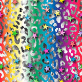 Printed Spandex Rainbow Leopard Fabric