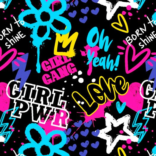 Printed Spandex Girl Power Activewear Fabric
