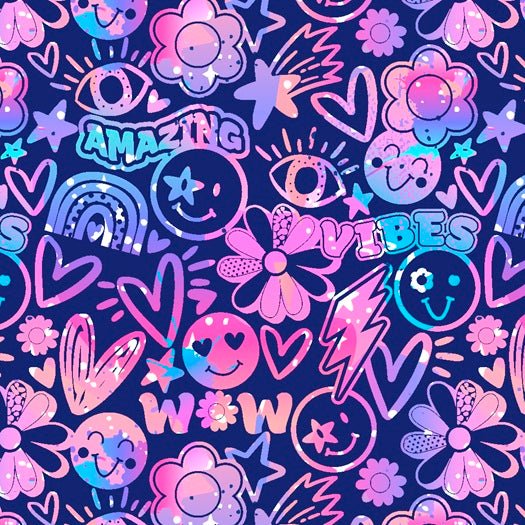 Printed Spandex Amazing Vibes Activewear Fabric