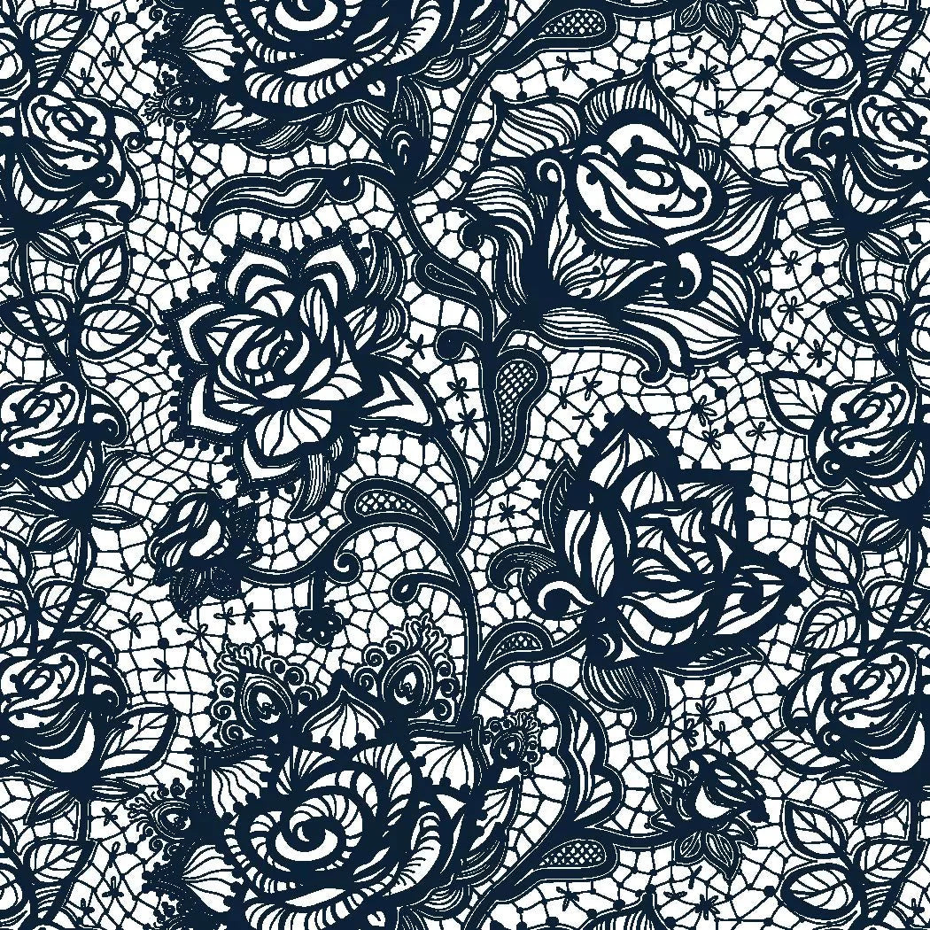 Printed Spandex Lace Flower Brown