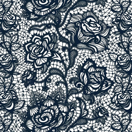 Printed Spandex Lace Flower Brown