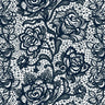 Printed Spandex Lace Flower Brown