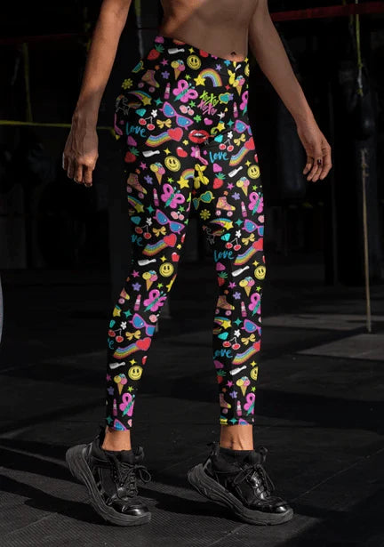 Printed Spandex Fabric XOXO Multicolor