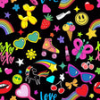 Printed Spandex Fabric XOXO Multicolor