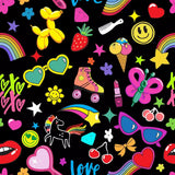 Printed Spandex Fabric XOXO Multicolor