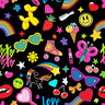 Printed Spandex Fabric XOXO Multicolor