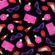 Printed Spandex Fabric Luxury Stuff Black