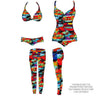 Printed Spandex Tropical Feather Rainbow 4-Way Stretch