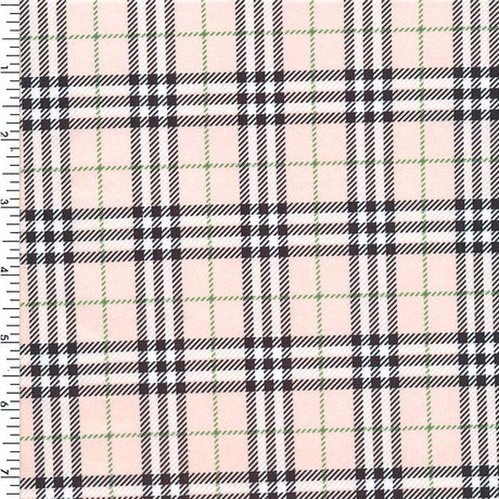 Poly Spandex Tricot Tan Plaid