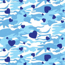 Printed Spandex Camo Hearts Fabric