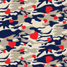 Printed Spandex Camo Hearts Fabric