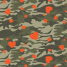 Printed Spandex Camo Hearts Fabric