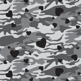 Printed Spandex Camo Hearts Fabric