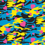 Printed Spandex Camo Hearts Fabric