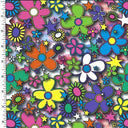 Floral Printed Spandex Tricot White