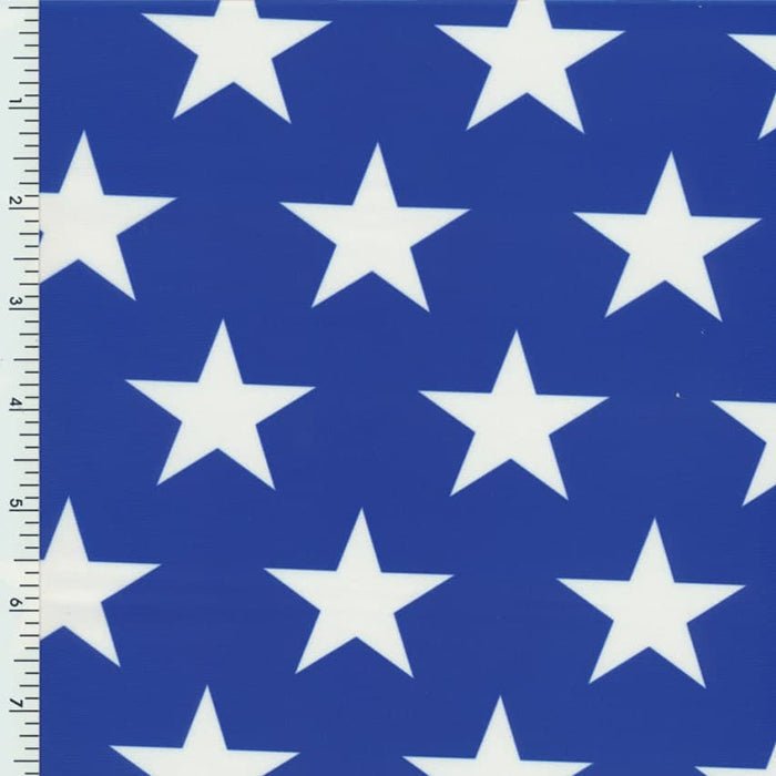 Printed Spandex Star Fabric Navy