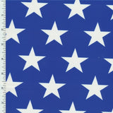 Printed Spandex Star Fabric Navy
