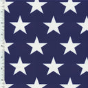 Printed Spandex Star Fabric Navy