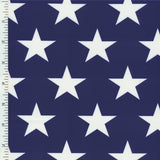 Printed Spandex Star Fabric Navy