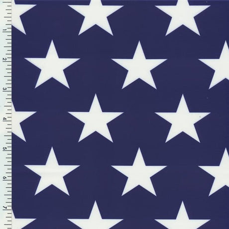 Printed Spandex Star Fabric Navy