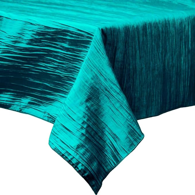 Rectangular Light Weight Accordion Design Crushed Taffeta Fabric - Accordion Design, Seamless Table Overlay, 58" X 102" (1 Unit)