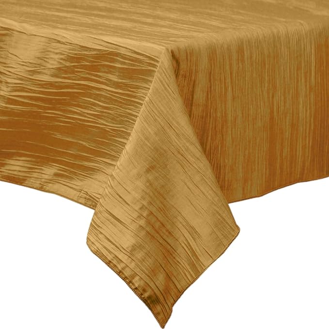 Rectangular Light Weight Accordion Design Crushed Taffeta Fabric - Accordion Design, Seamless Table Overlay, 58" X 90" (1 Piece)
