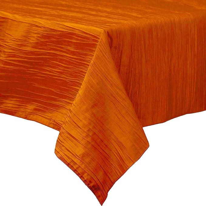 Rectangular Light Weight Accordion Design Crushed Taffeta Fabric - Accordion Design, Seamless Table Overlay, 58" X 90" (1 Piece)