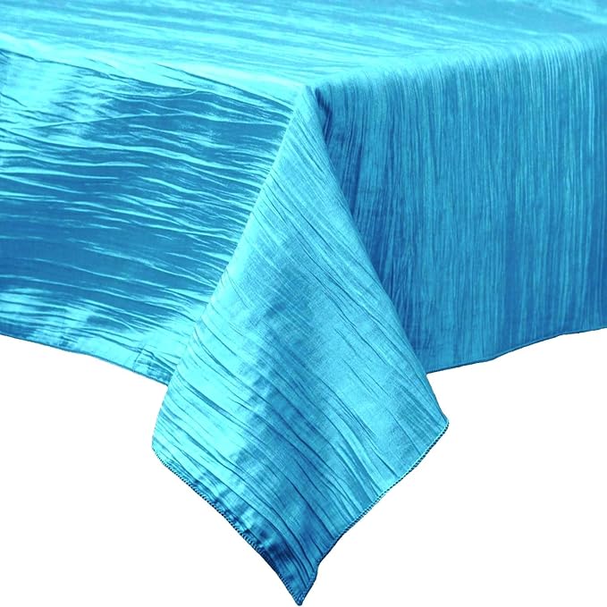 Rectangular Light Weight Accordion Design Crushed Taffeta Fabric - Accordion Design, Seamless Table Overlay, 58" X 90" (1 Piece)