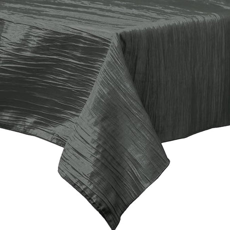 Rectangular Light Weight Accordion Design Crushed Taffeta Fabric - Seamless Table Overlay, 58" X 108" (1 Piece)