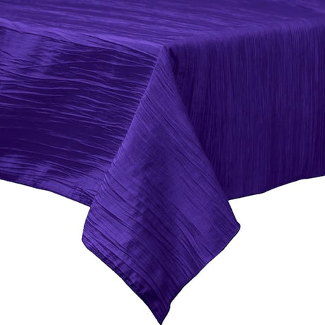 Rectangular Light Weight Accordion Design Crushed Taffeta Fabric - Accordion Design, Seamless Table Overlay, 58" X 90" (1 Piece)