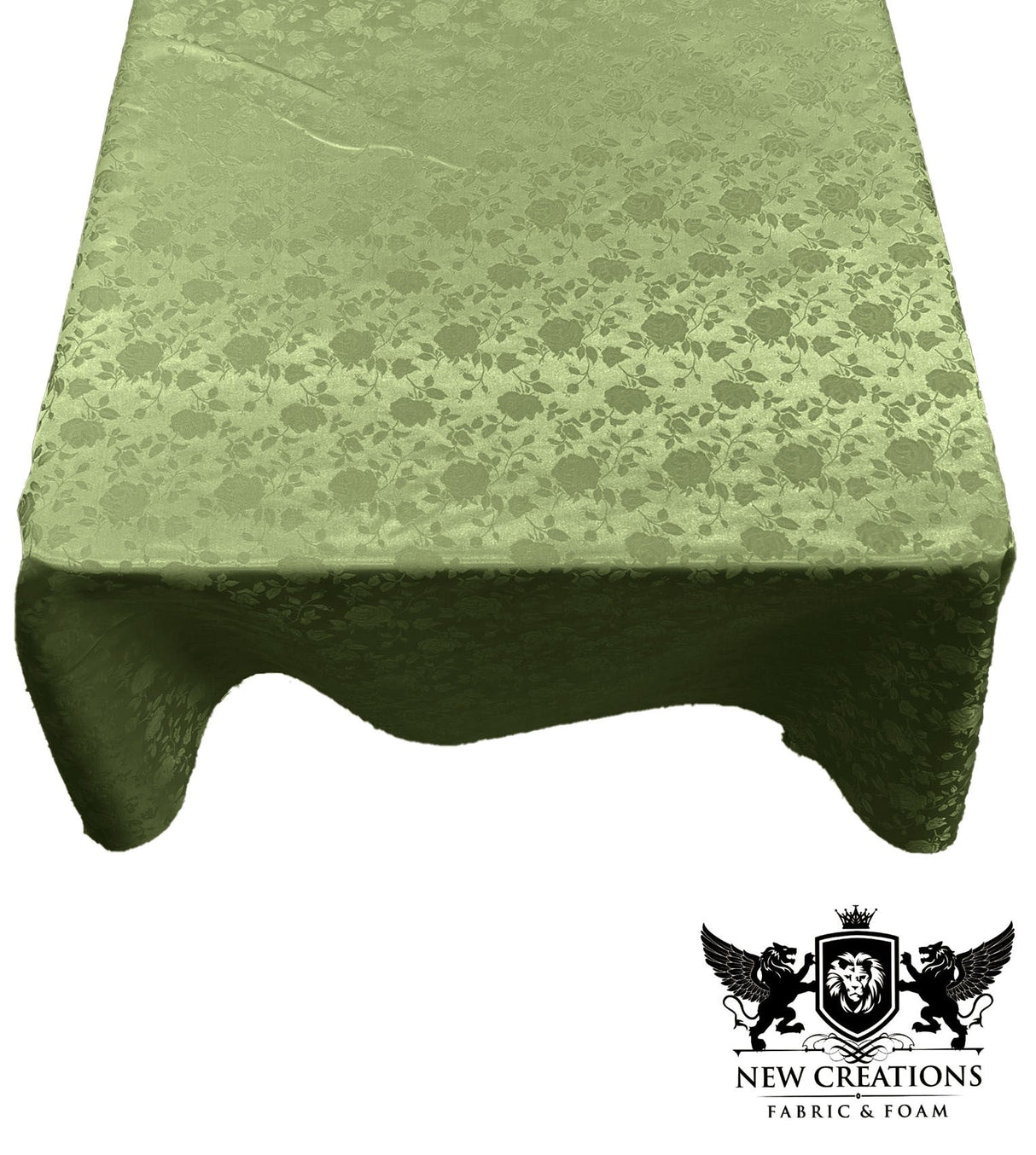 Square Tablecloth Roses Jacquard Satin Fabric - Floral Rose Jacquard, 36" X 36" (1 Piece)