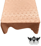 Square Tablecloth Roses Jacquard Satin Fabric - Floral Rose Jacquard, 36" X 36" (1 Piece)