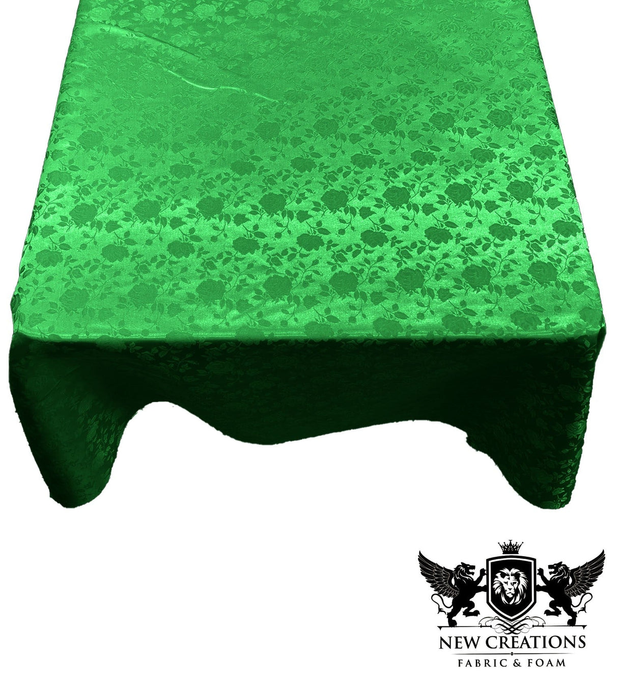 Square Tablecloth Roses Jacquard Satin Fabric - Floral Rose Jacquard, 36" X 36" (1 Piece)