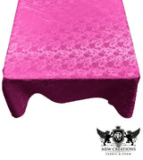 Square Tablecloth Roses Jacquard Satin Fabric - Floral Rose Jacquard, 36" X 36" (1 Piece)