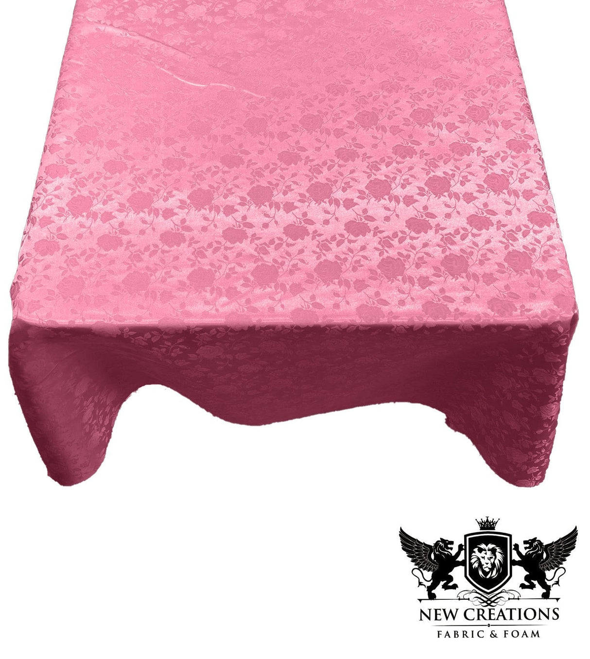 Square Tablecloth Roses Jacquard Satin Fabric - Floral Jacquard, 42" X 42" (1 Piece)