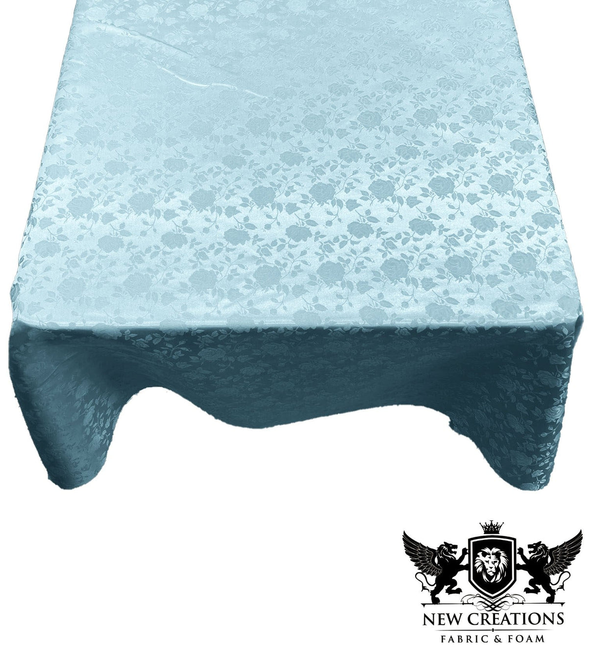 Square Tablecloth Roses Jacquard Satin Fabric - Floral Jacquard, 42" X 42" (1 Piece)