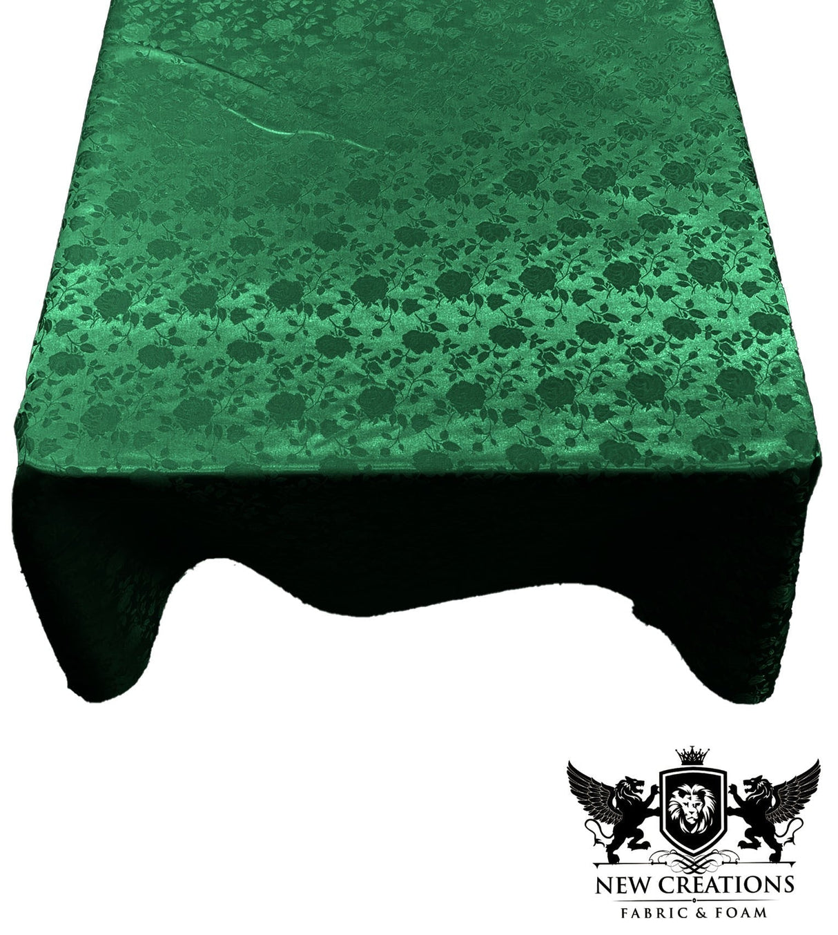 Square Tablecloth Roses Jacquard Satin Fabric - Floral Jacquard, 45" X 45" (1 Piece)