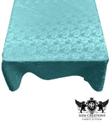 Square Tablecloth Roses Jacquard Satin Fabric - Floral Jacquard, 45" X 45" (1 Piece)