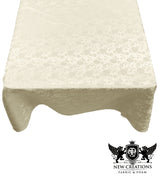 Square Tablecloth Roses Jacquard Satin Fabric - Roses Jacquard, 48" X 48" (1 Piece)