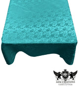 Square Tablecloth Roses Jacquard Satin Fabric - Floral Jacquard, 51" X 51" (1 Piece)