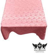 Square Tablecloth Roses Jacquard Satin Fabric - Floral Jacquard, 51" X 51" (1 Piece)