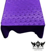 Square Tablecloth Roses Jacquard Satin Fabric - Floral Rose Pattern, 54" X 54" (1 Piece)