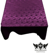 Square Tablecloth Roses Jacquard Satin Fabric - Floral Rose Pattern, 54" X 54" (1 Piece)