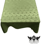 Square Tablecloth Roses Jacquard Satin Fabric - Floral Rose Jacquard, 58" X 58" (1 Piece)