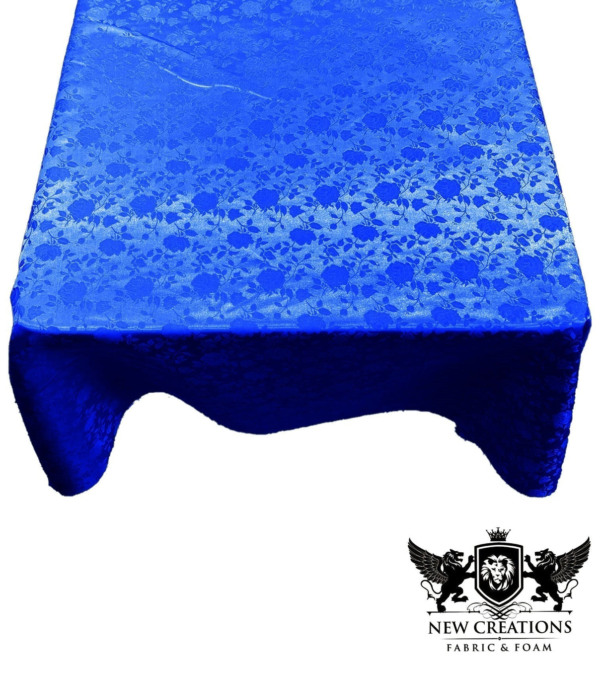 Square Tablecloth Roses Jacquard Satin Fabric - Floral Rose Jacquard, 58" X 58" (1 Piece)