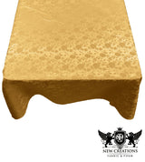 Square Tablecloth Roses Jacquard Satin Fabric - Floral Rose Jacquard, 58" X 58" (1 Piece)