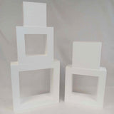 Oasis Supply "Hollow Donut Style EPS Styrofoam Dummy Cake Set - 5" High by 6" 8" 10" 12" 14" -- Stack up to 5 Tiers