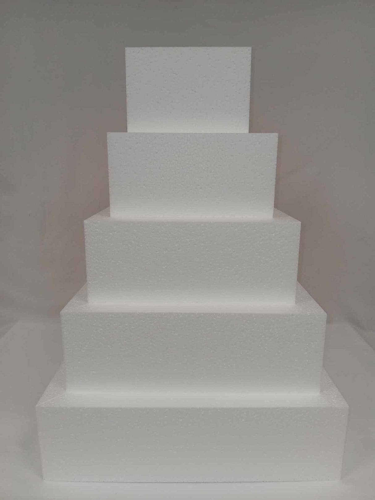 Oasis Supply "Hollow Donut Style EPS Styrofoam Dummy Cake Set - 5" High by 6" 8" 10" 12" 14" -- Stack up to 5 Tiers