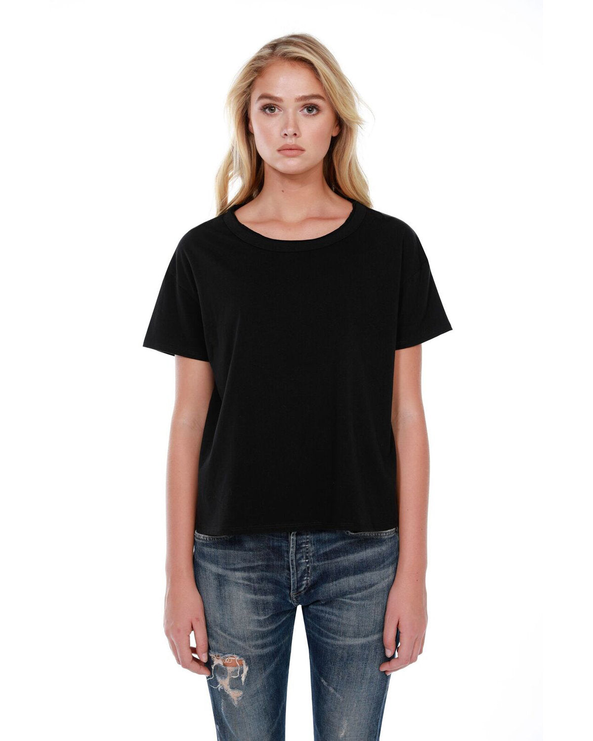 Ladies' Raw-Neck Boxy T-Shirt