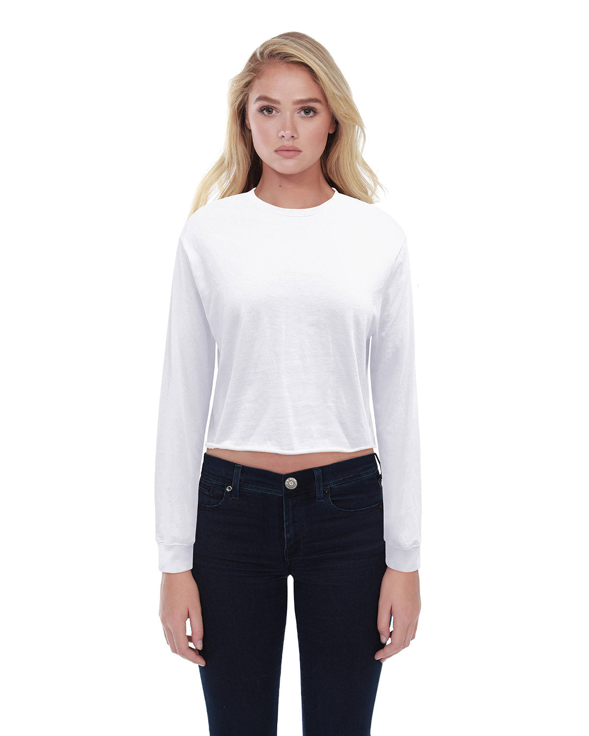 Ladies' Long-Sleeve Crop Boyfriend T-Shirt